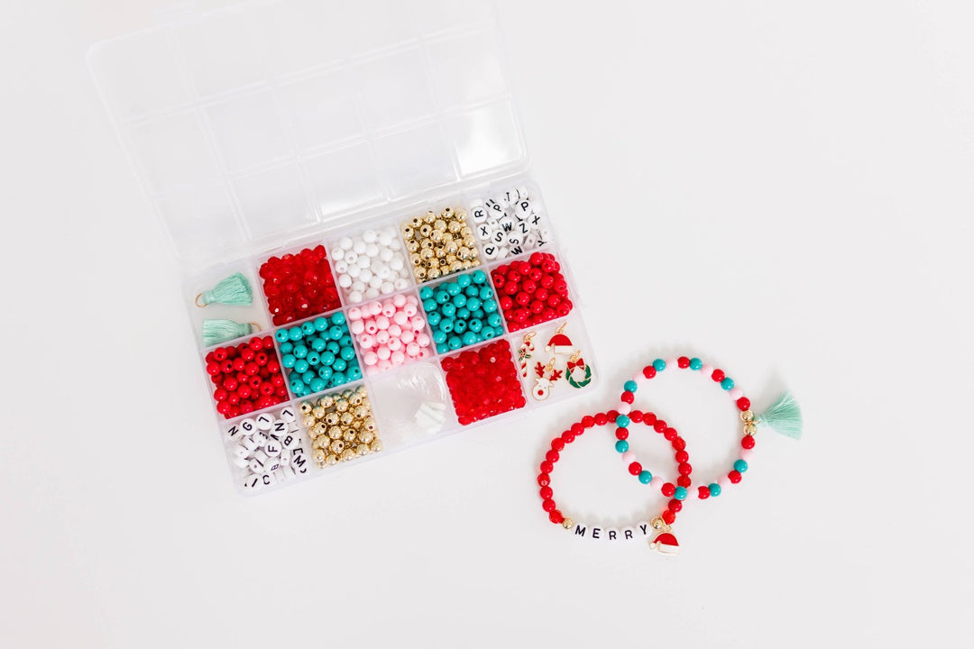 Christmas Merry & Bright DIY Stretchy Bracelet Craft Kit - Something Splendid Co.
