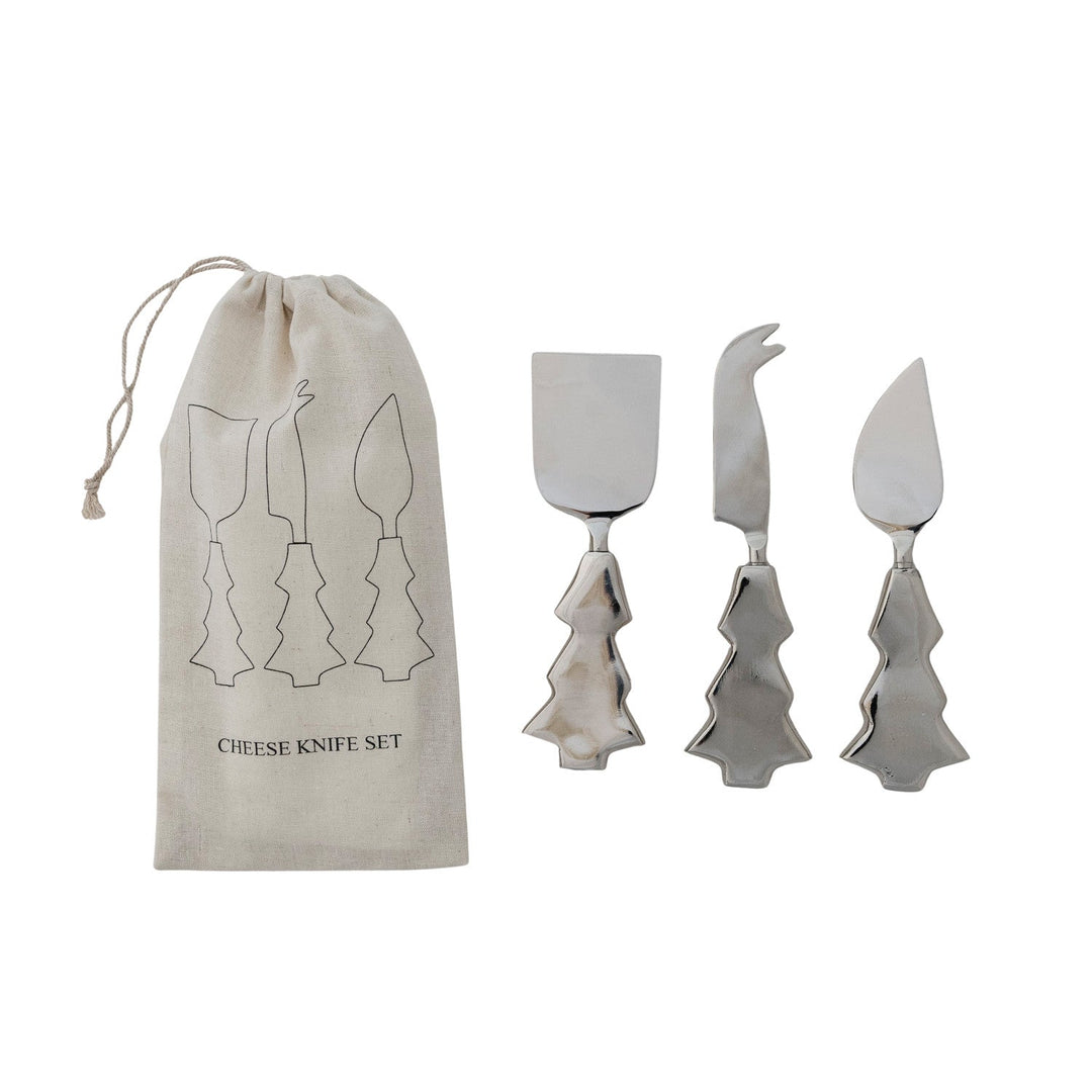 Christmas Tree Cheese Knives in Gift Bag, Set of 3 - Something Splendid Co.