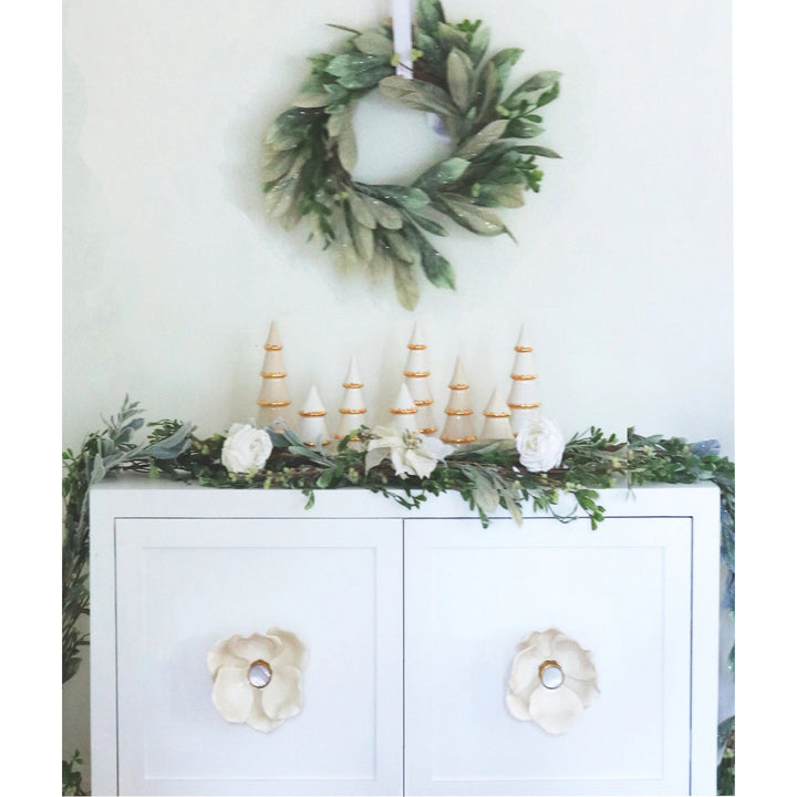 White Christmas Trees with 22k Gold Acccents