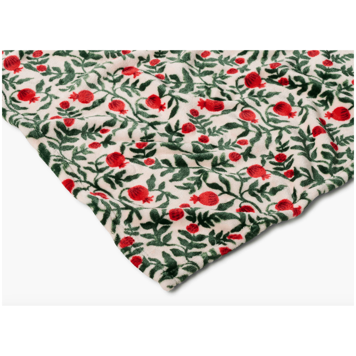 Christmastide Pomegranate Fleece Blanket - Something Splendid Co.