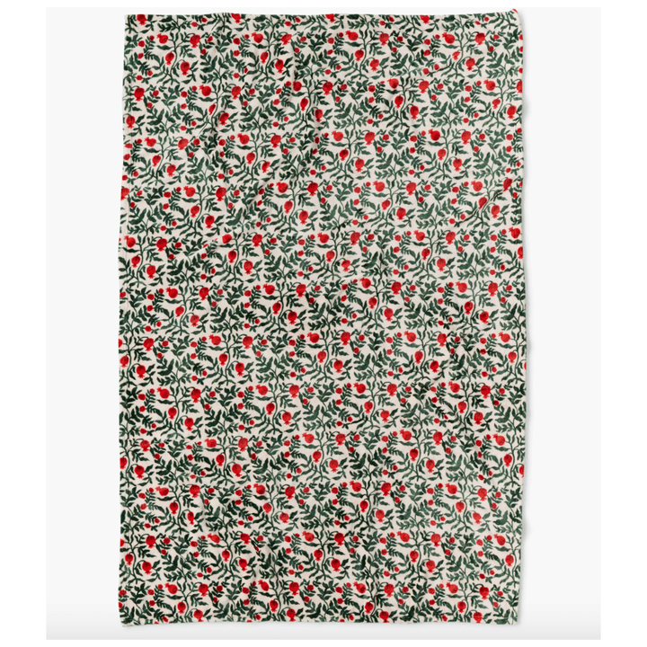 Christmastide Pomegranate Fleece Blanket - Something Splendid Co.