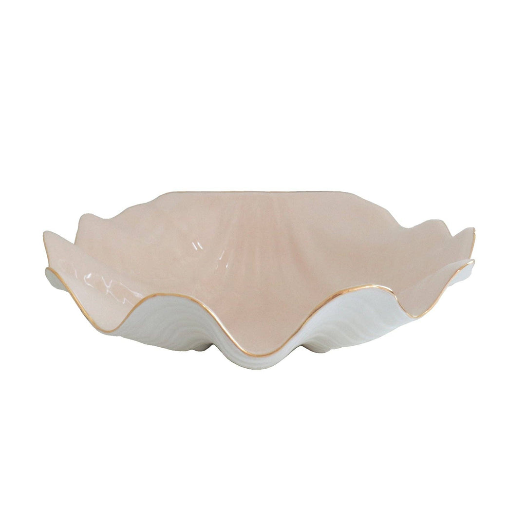 Clam Shell Bowl with 22K Gold Accent - 2 Colors, 2 Sizes - Something Splendid Co.