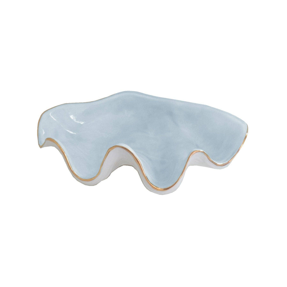 Clam Shell Bowl with 22K Gold Accent - 2 Colors, 2 Sizes - Something Splendid Co.