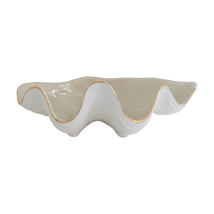 Clam Shell Bowl with 22K Gold Accent - 2 Colors, 2 Sizes - Something Splendid Co.