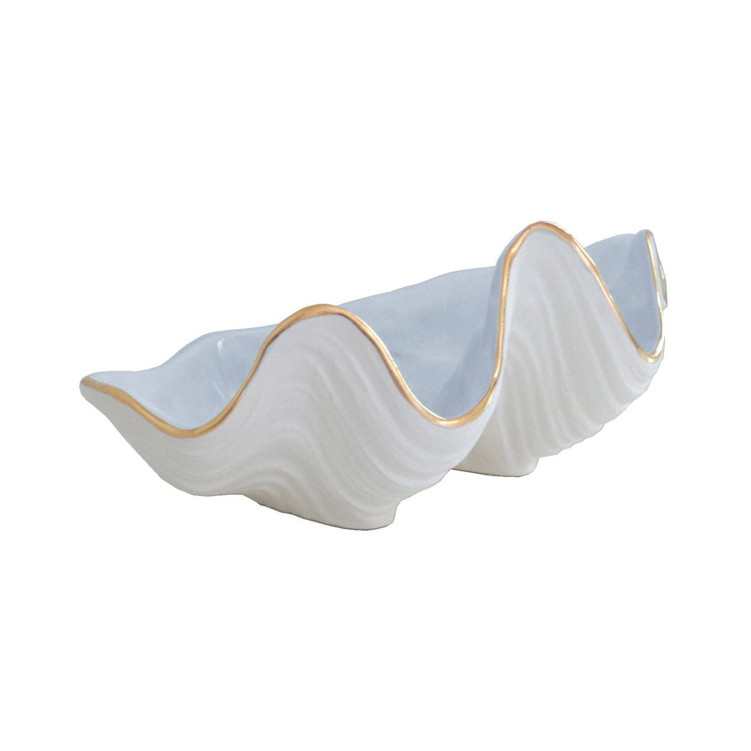 Clam Shell Bowl with 22K Gold Accent - 2 Colors, 2 Sizes - Something Splendid Co.