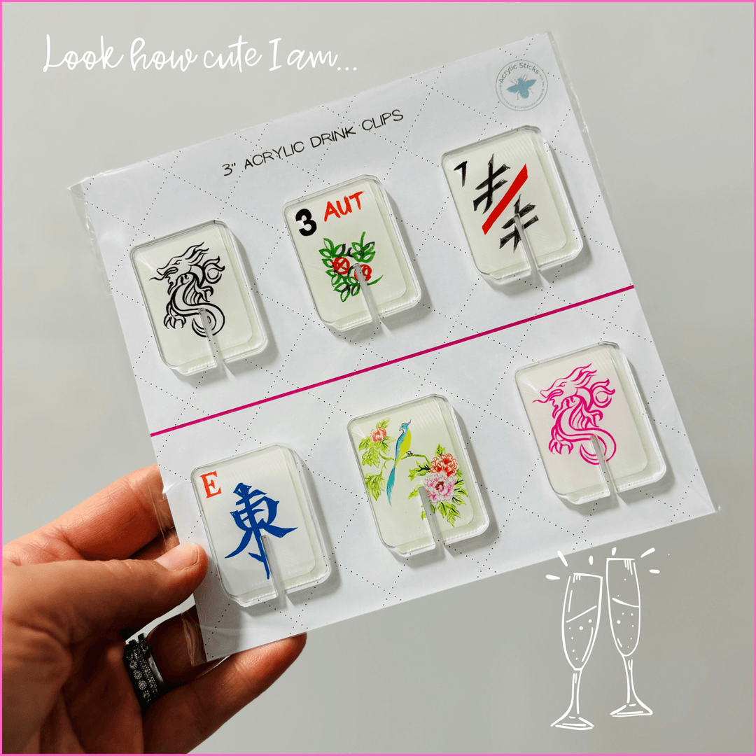 CLASSIC MAHJONG ACRYLIC DRINK CLIP COMBO - Something Splendid Co.