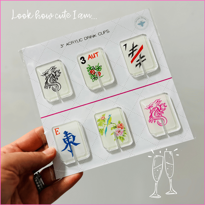 CLASSIC MAHJONG ACRYLIC DRINK CLIP COMBO - Something Splendid Co.