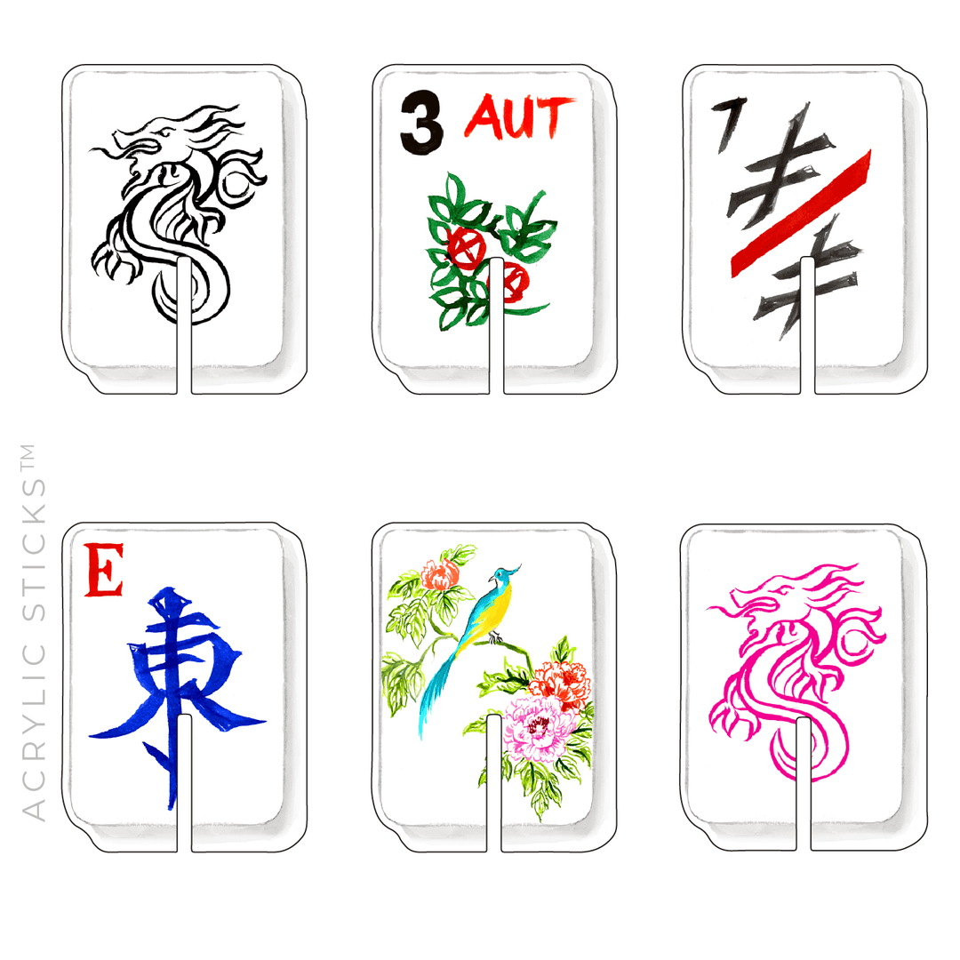 CLASSIC MAHJONG ACRYLIC DRINK CLIP COMBO - Something Splendid Co.