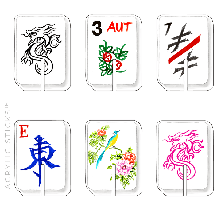 CLASSIC MAHJONG ACRYLIC DRINK CLIP COMBO - Something Splendid Co.