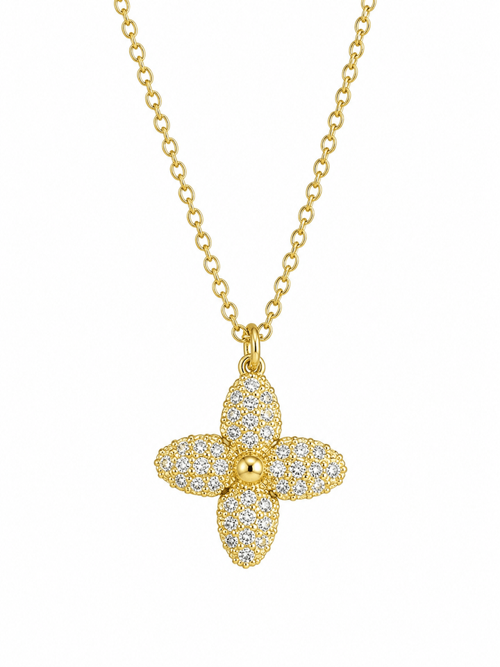 Clover Cross Necklace - Gold - Something Splendid Co.