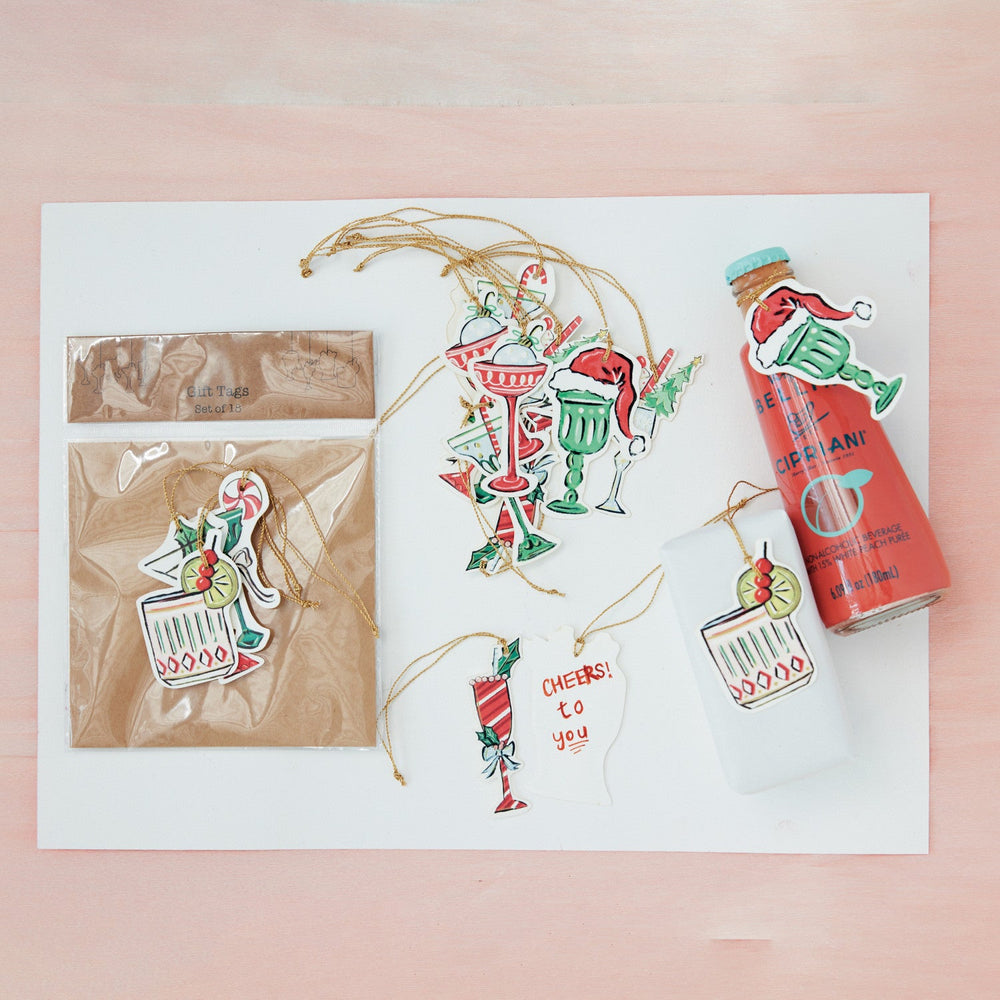Cocktail Gift Tag Ornaments, Set of 18 - Something Splendid Co.