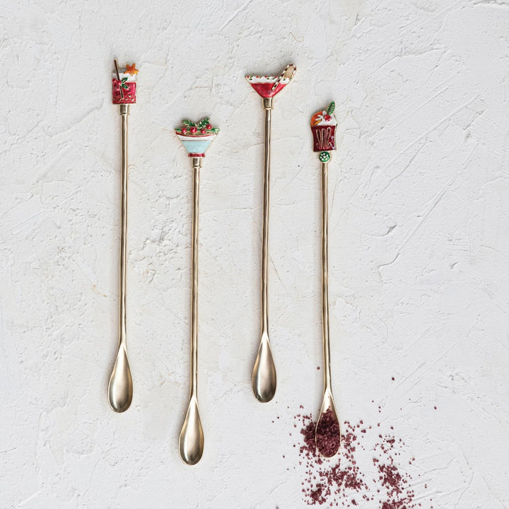 Cocktail Spoons with Beverage Icon Handles - Something Splendid Co.