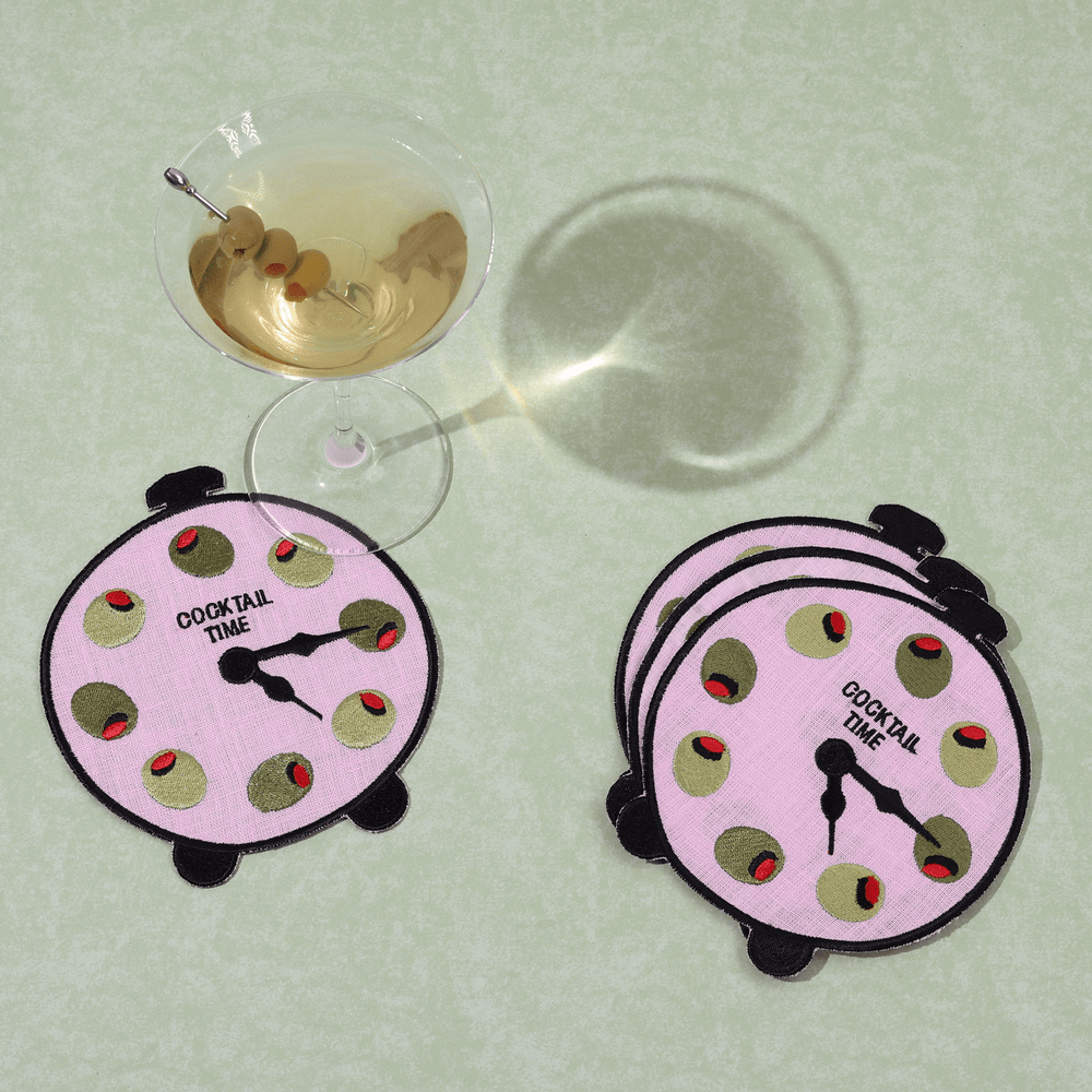 Cocktail Time Linen Cocktail Napkins - Something Splendid Co.