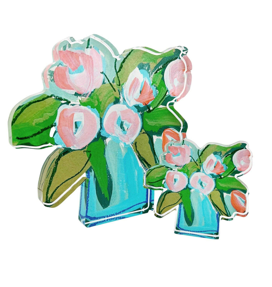 Coral Tulips Acrylic Bloom Block LARGE - Something Splendid Co.