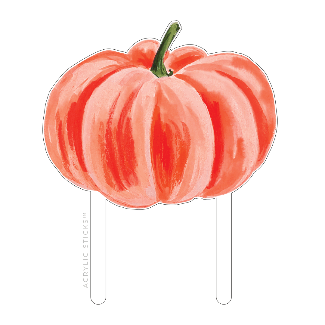 CORAL-Y FALL GOURD ACRYLIC CAKE TOPPER - Something Splendid Co.