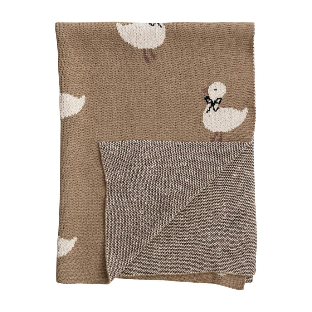 Cotton Knit Baby Blanket with Ducklings - Something Splendid Co.