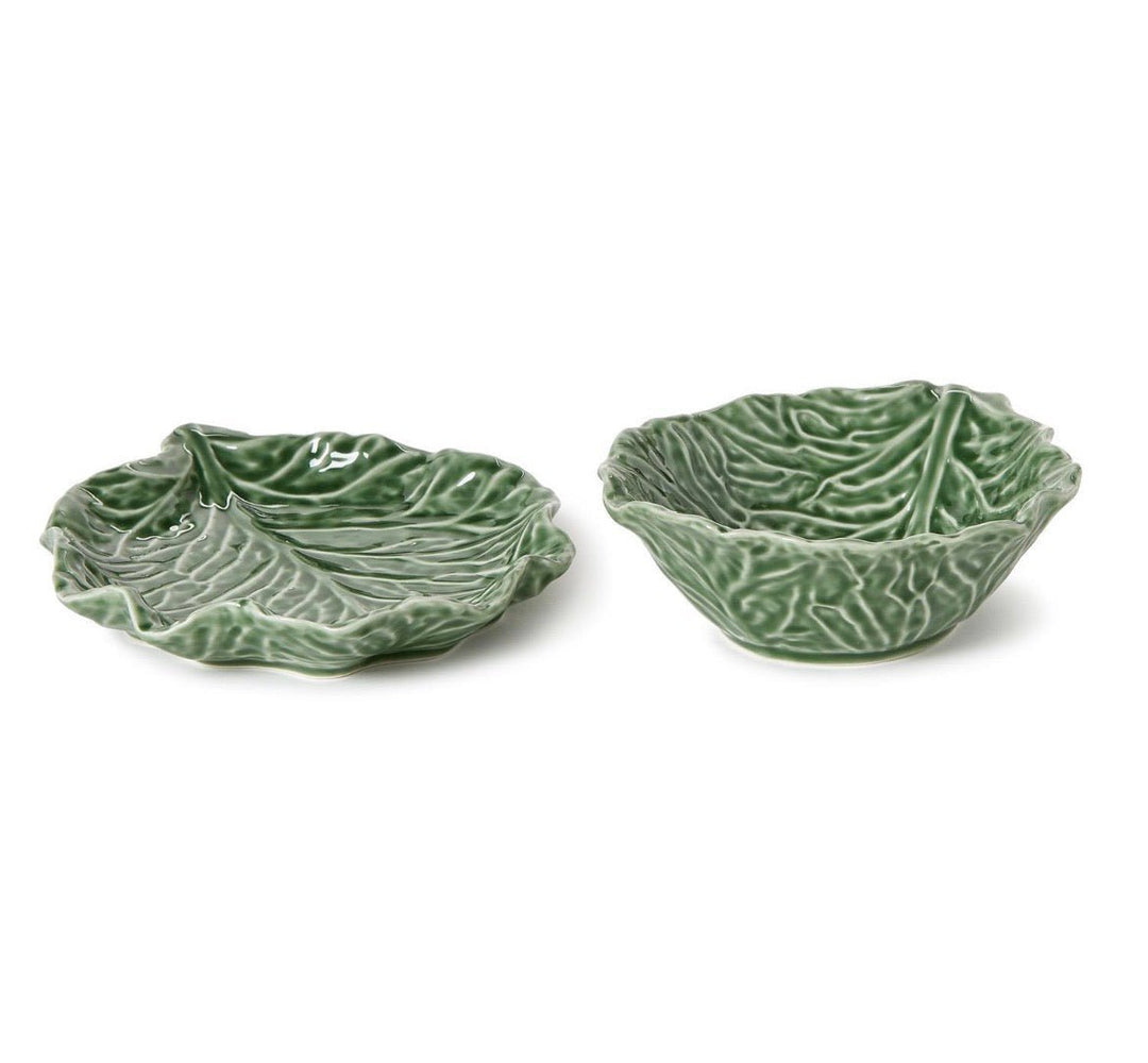 Cruciferous Leaf Textured Bowl and Plate Set - Something Splendid Co.