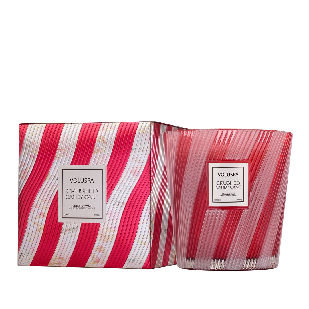 Crushed Candy Cane 3 Wick Hearth Candle - Something Splendid Co.