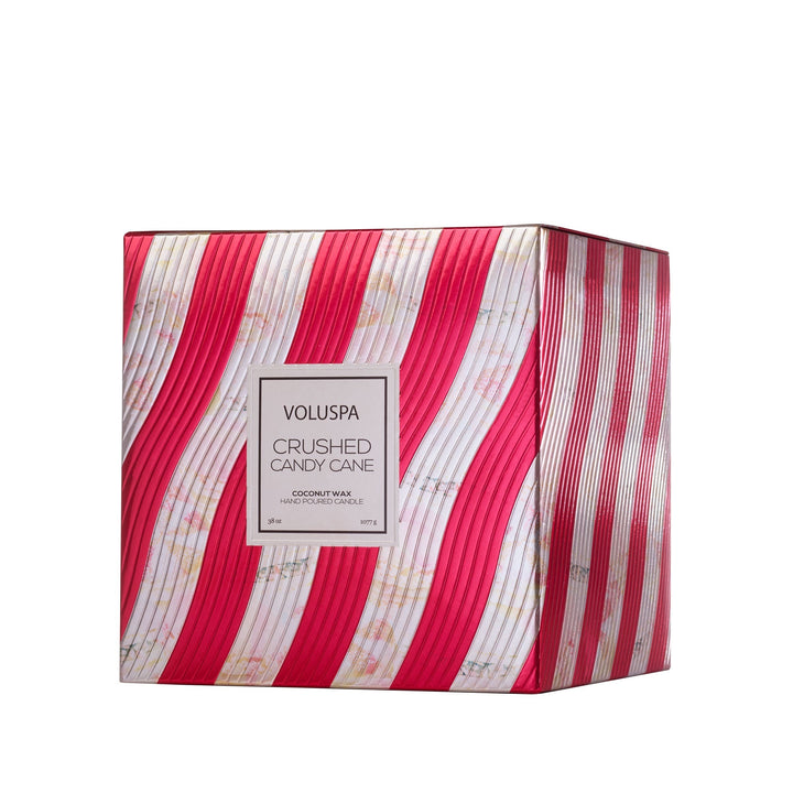 Crushed Candy Cane 3 Wick Hearth Candle - Something Splendid Co.