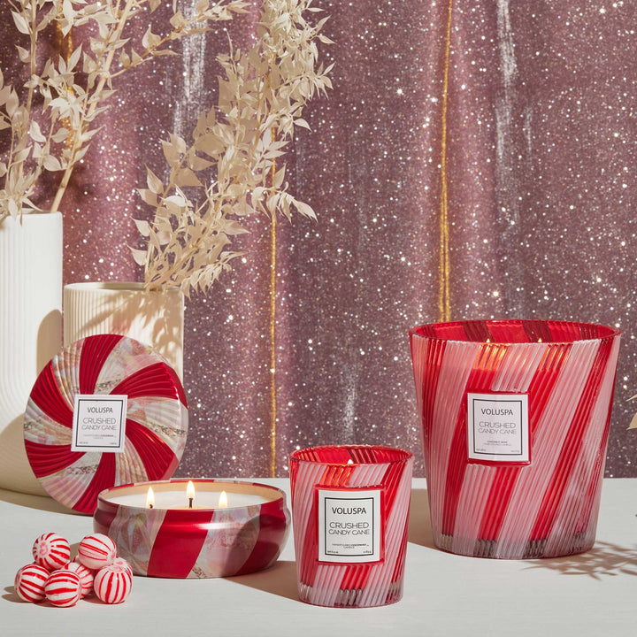 Crushed Candy Cane 3 Wick Hearth Candle - Something Splendid Co.