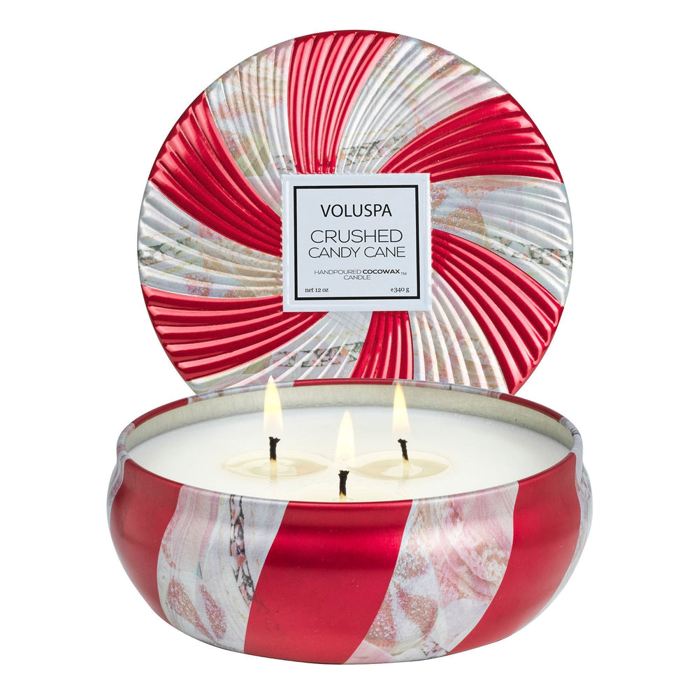 Crushed Candy Cane 3 Wick Tin - Something Splendid Co.