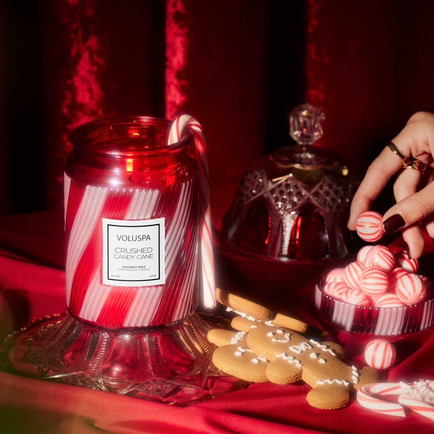 Crushed Candy Cane Large Jar Candle - Something Splendid Co.