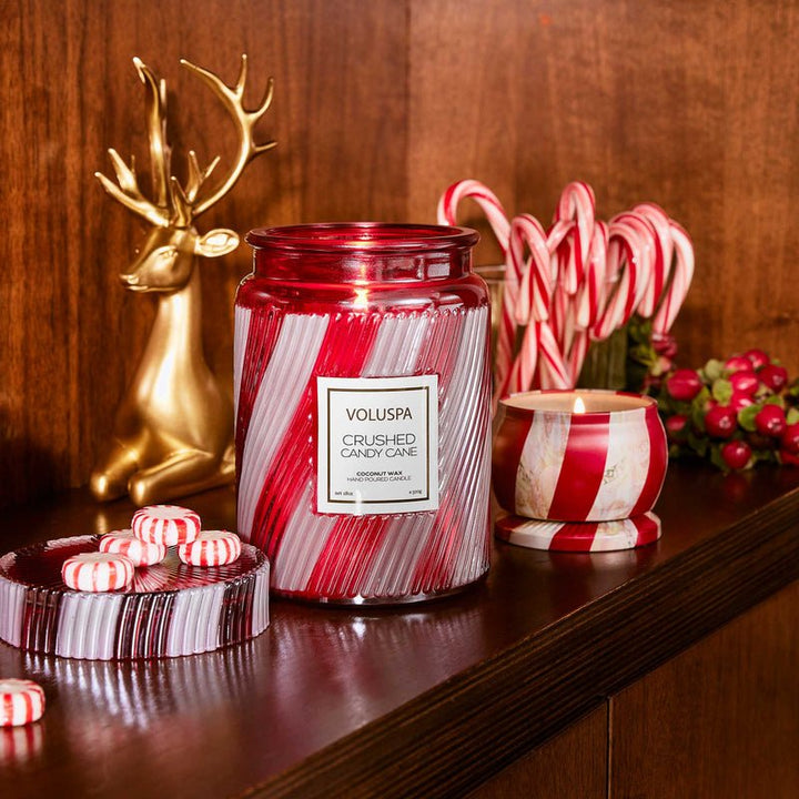 Crushed Candy Cane Mini Tin Candle - Something Splendid Co.