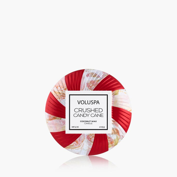 Crushed Candy Cane Mini Tin Candle - Something Splendid Co.