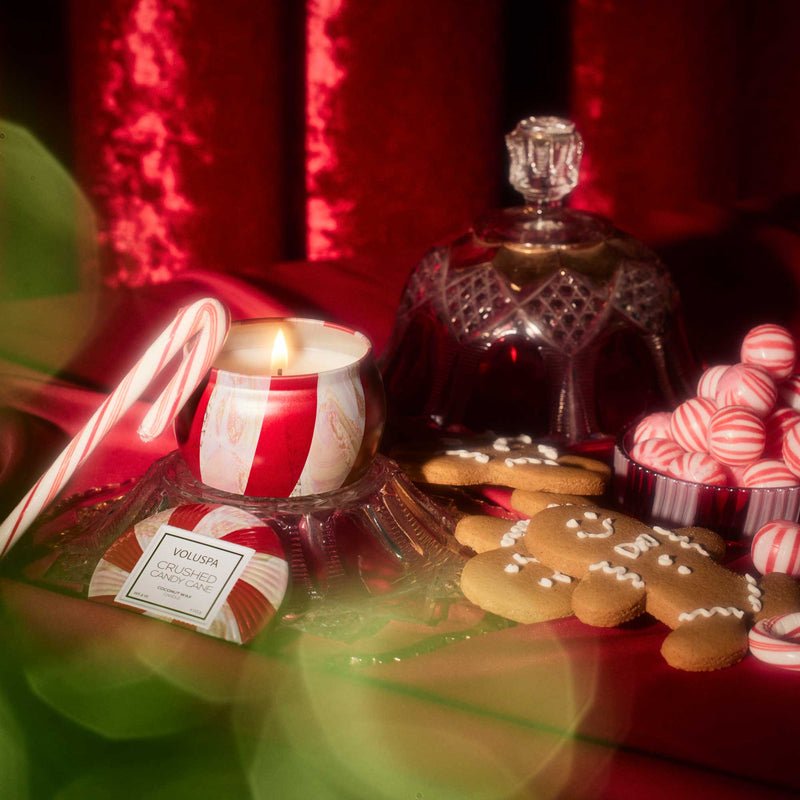 Crushed Candy Cane Mini Tin Candle - Something Splendid Co.