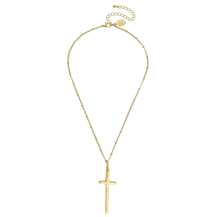 Dainty Elongated Cross Necklace - Something Splendid Co.
