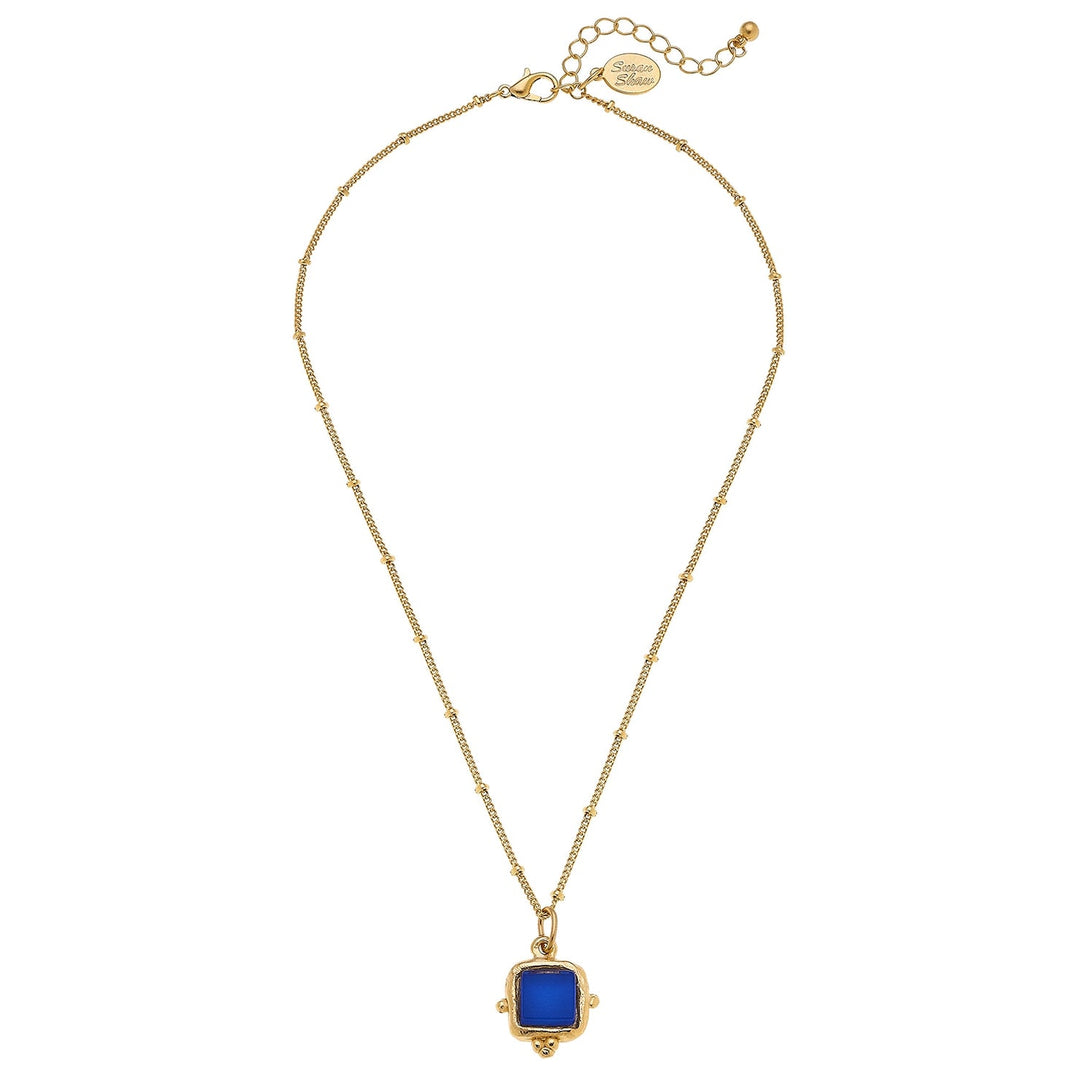 Dainty Glass Necklace | Blue - Something Splendid Co.