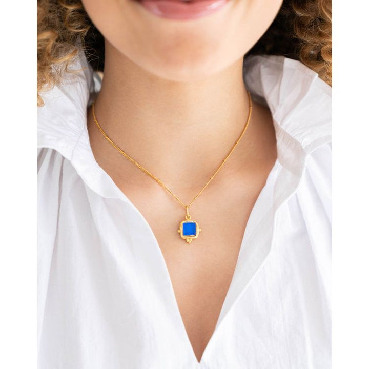 Dainty Glass Necklace | Blue - Something Splendid Co.