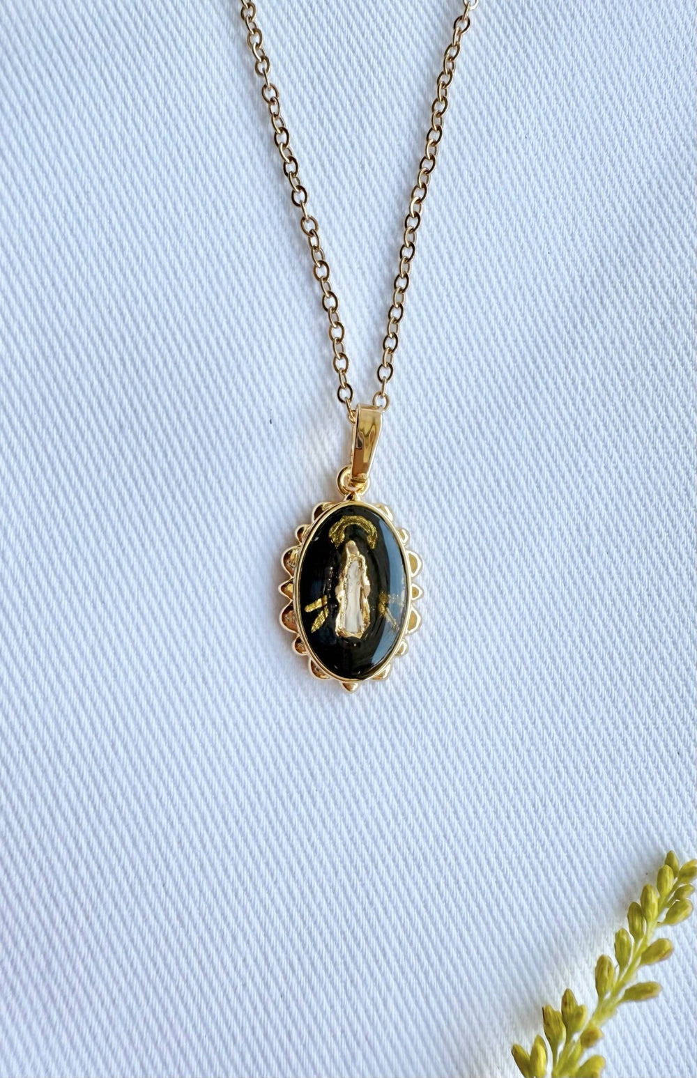 Dainty Miraculous Medal Necklace, Our Lady Through the Smoke - Something Splendid Co.