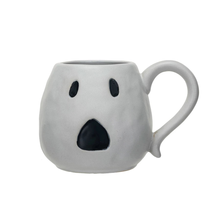 Debossed Stoneware Ghost Shaped Mug - Something Splendid Co.