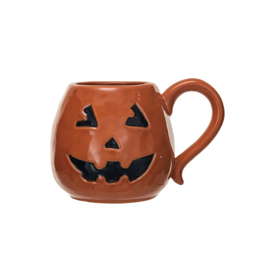 Debossed Stoneware Jack - O - Lantern Shaped Mug - Something Splendid Co.