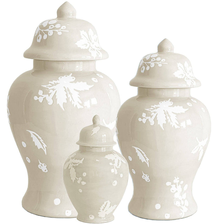 Deck the Halls Ginger Jars in Beige: Medium - Something Splendid Co.