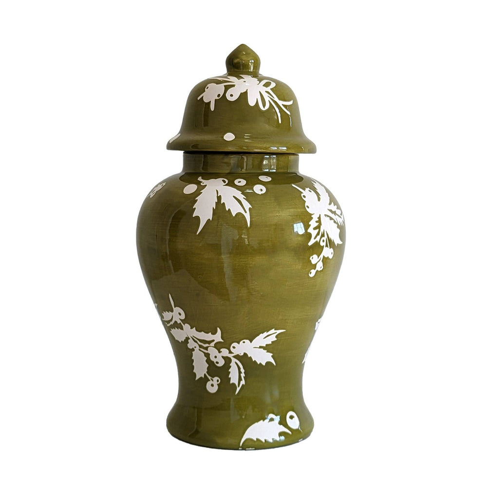 Deck the Halls Ginger Jars in Moss Green - Something Splendid Co.