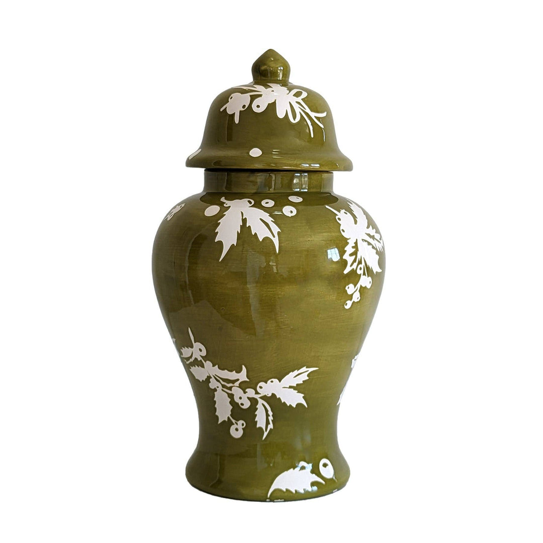 Deck the Halls Ginger Jars in Moss Green - Something Splendid Co.