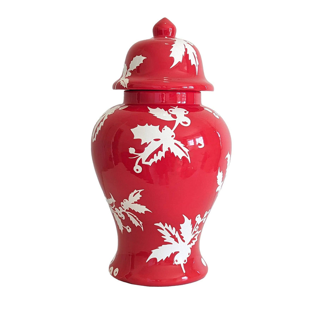 Deck the Halls Ginger Jars in Red: Large - Something Splendid Co.