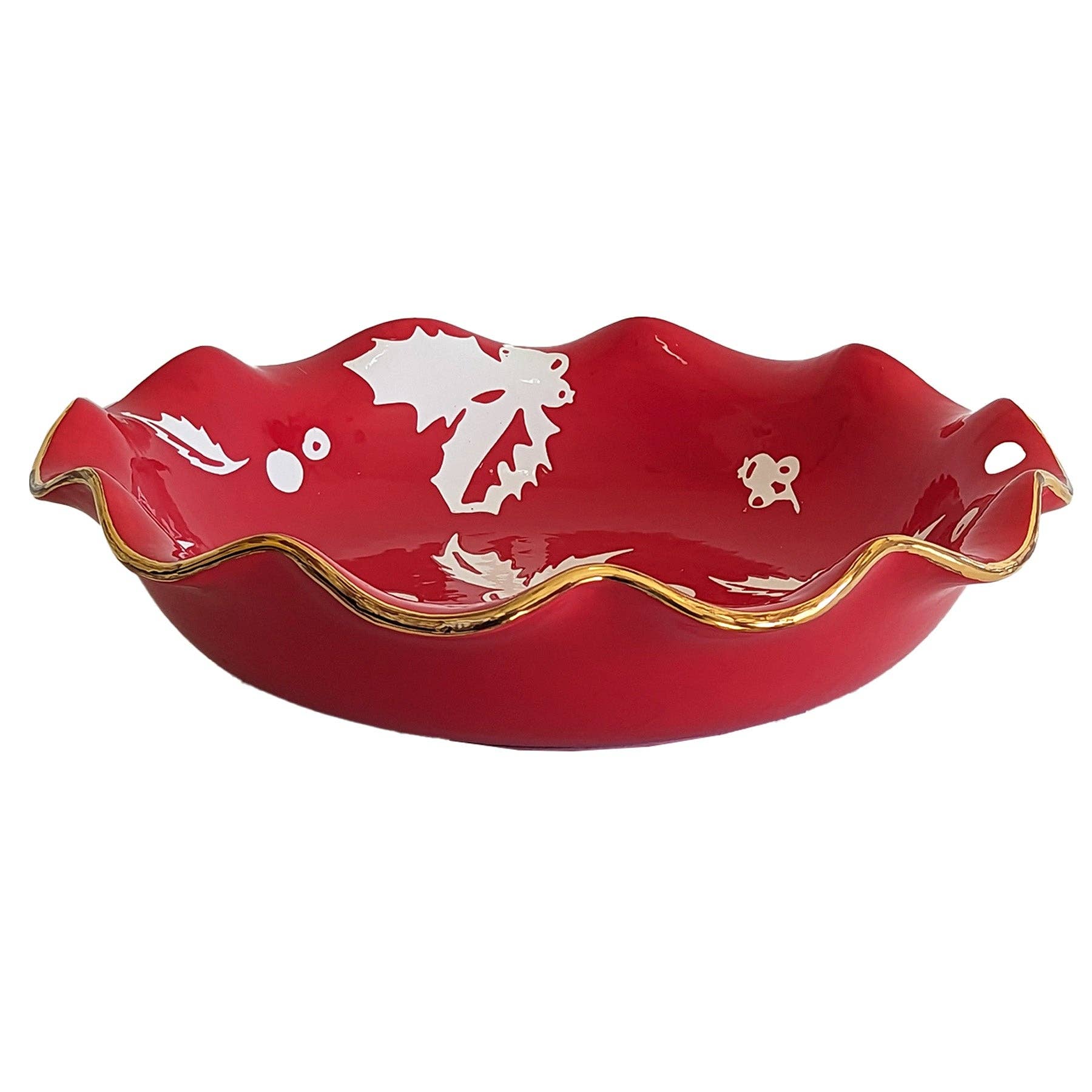 Deck the Halls Scalloped Bowls with 22K Gold Accent - Thumbnail 3