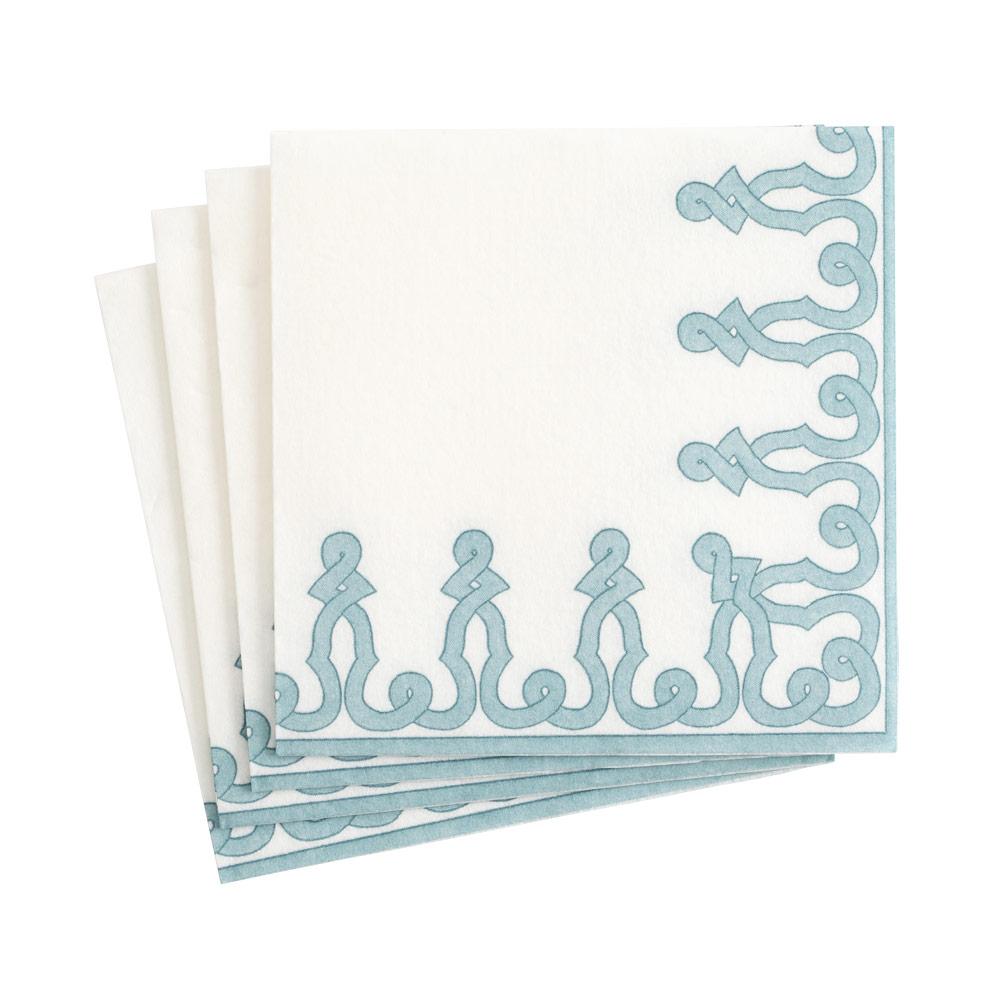 Dessin Passementerie Stone Blue Cocktail Napkins - Something Splendid Co.