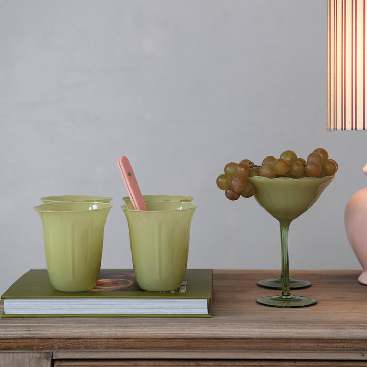 Flower-Shaped Stemmed Coupe Glass
