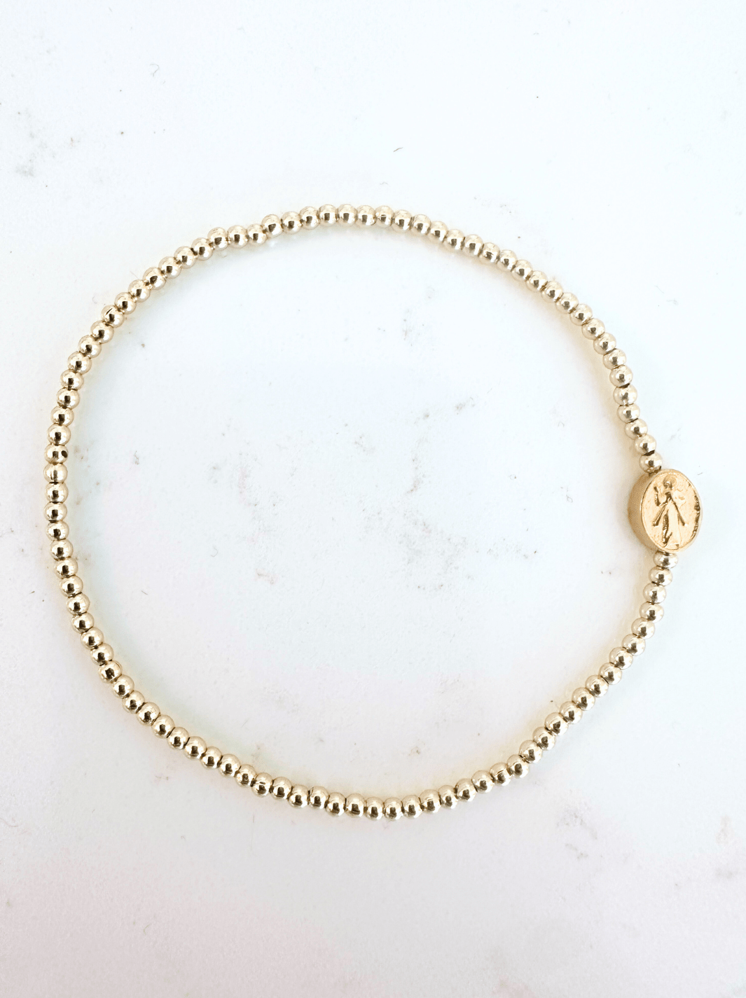 Divine Mercy Bracelets: Divine Gold - 3mm / Adult Classic (6.7") - Something Splendid Co.