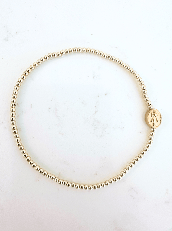 Divine Mercy Bracelets: Divine Gold - 3mm / Adult Classic (6.7") - Something Splendid Co.