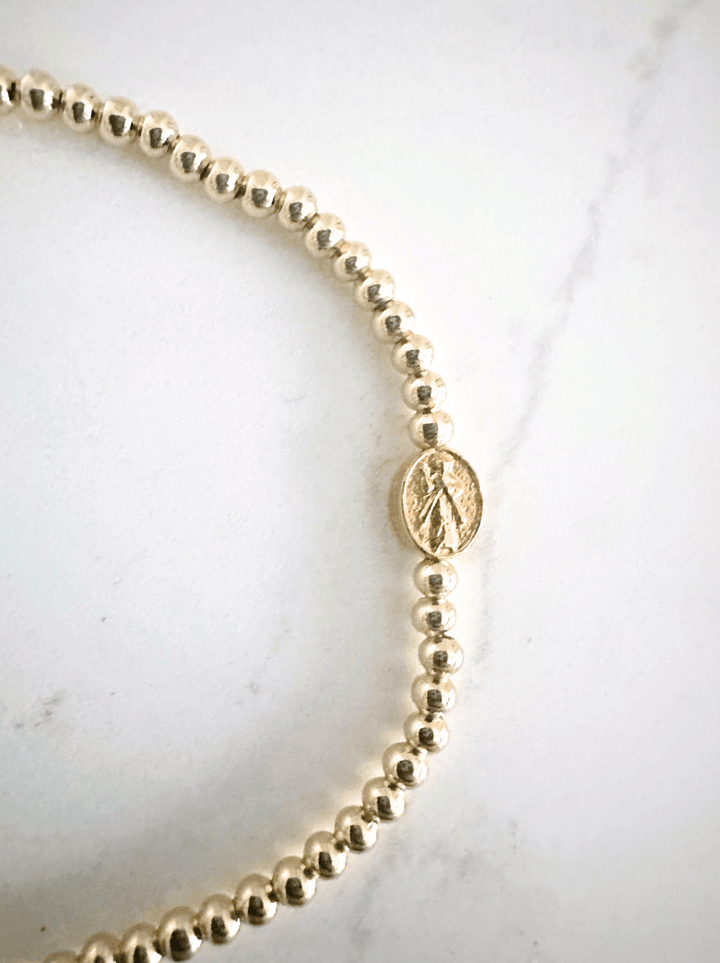Divine Mercy Bracelets: Divine Gold - 3mm / Adult Classic (6.7") - Something Splendid Co.