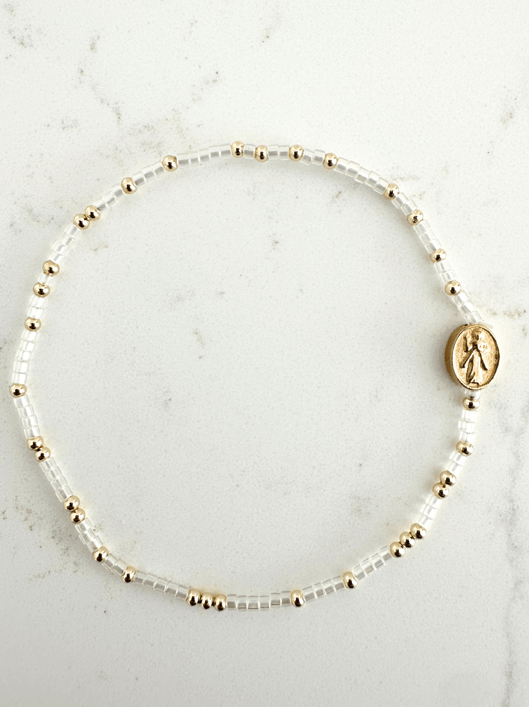 Divine Mercy Bracelets: Divine Gold - 3mm / Adult Classic (6.7") - Something Splendid Co.