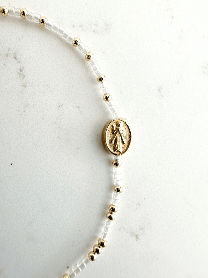 Divine Mercy Bracelets: Divine Gold - 3mm / Adult Classic (6.7") - Something Splendid Co.