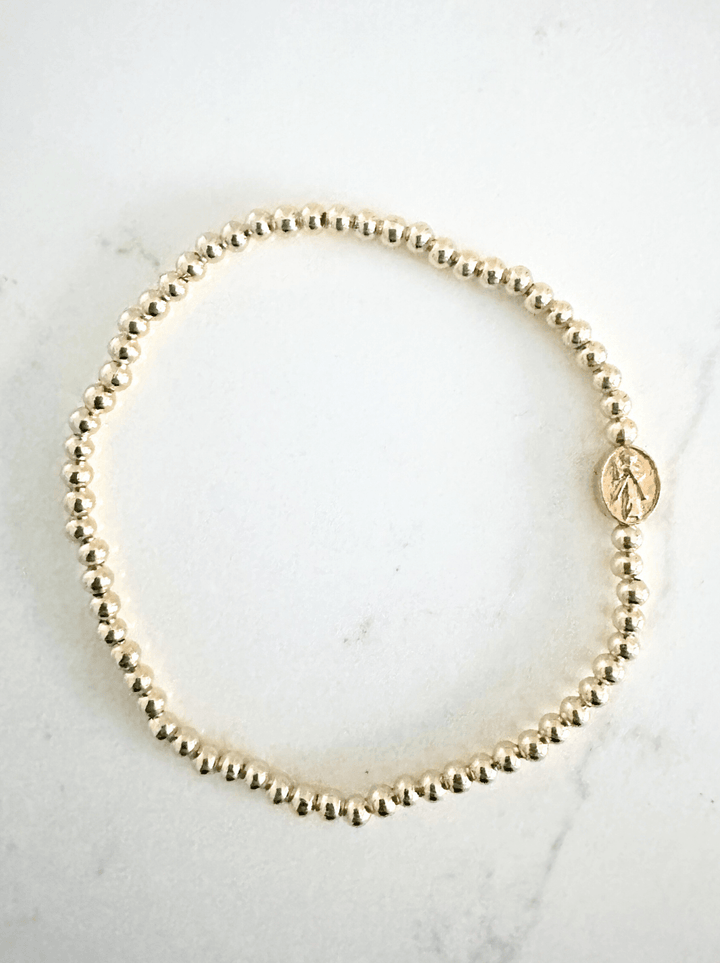 Divine Mercy Bracelets: Divine Gold - 3mm / Adult Classic (6.7") - Something Splendid Co.