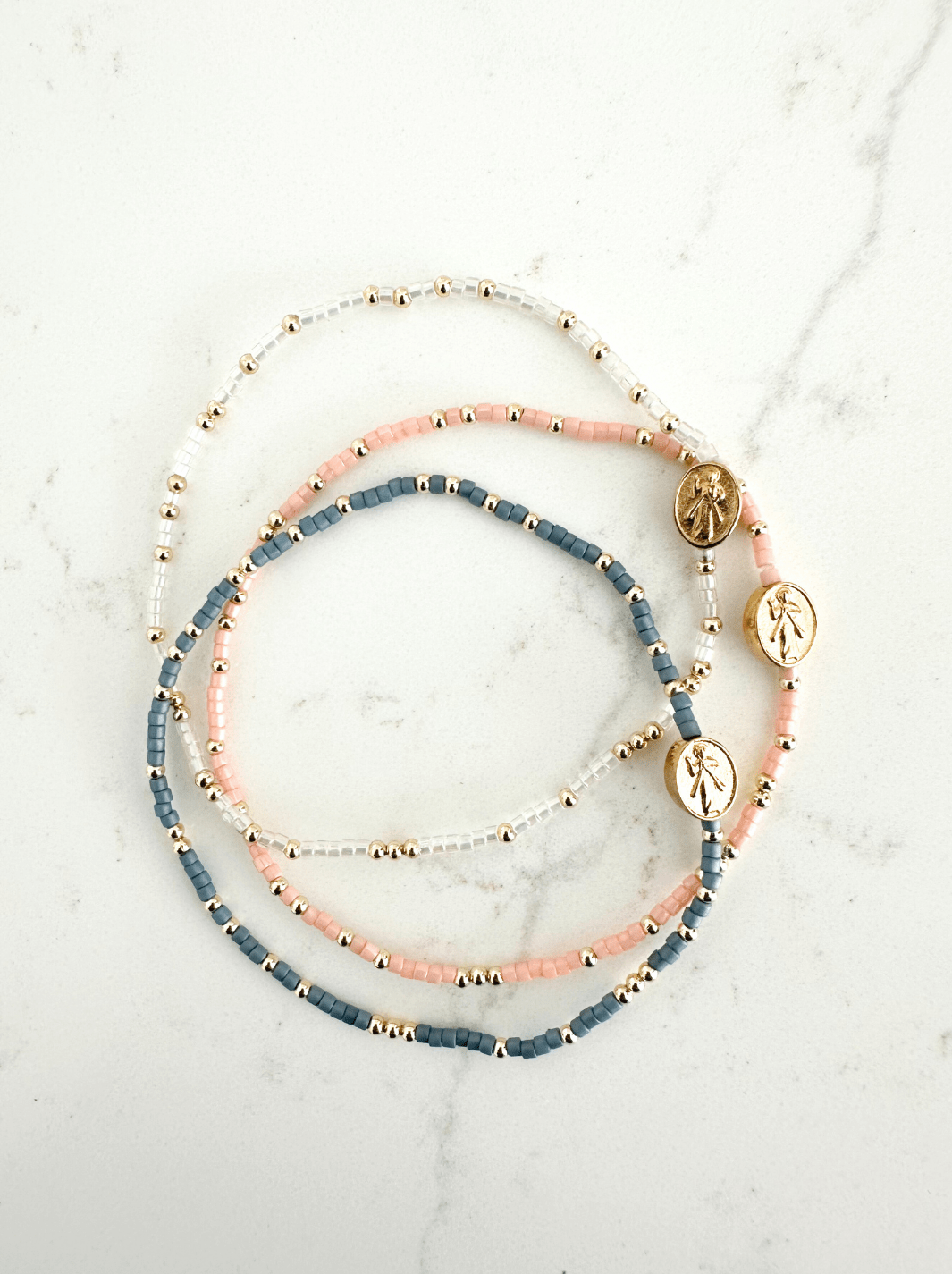 Divine Mercy Bracelets: Divine Gold - 3mm / Adult Classic (6.7") - Something Splendid Co.