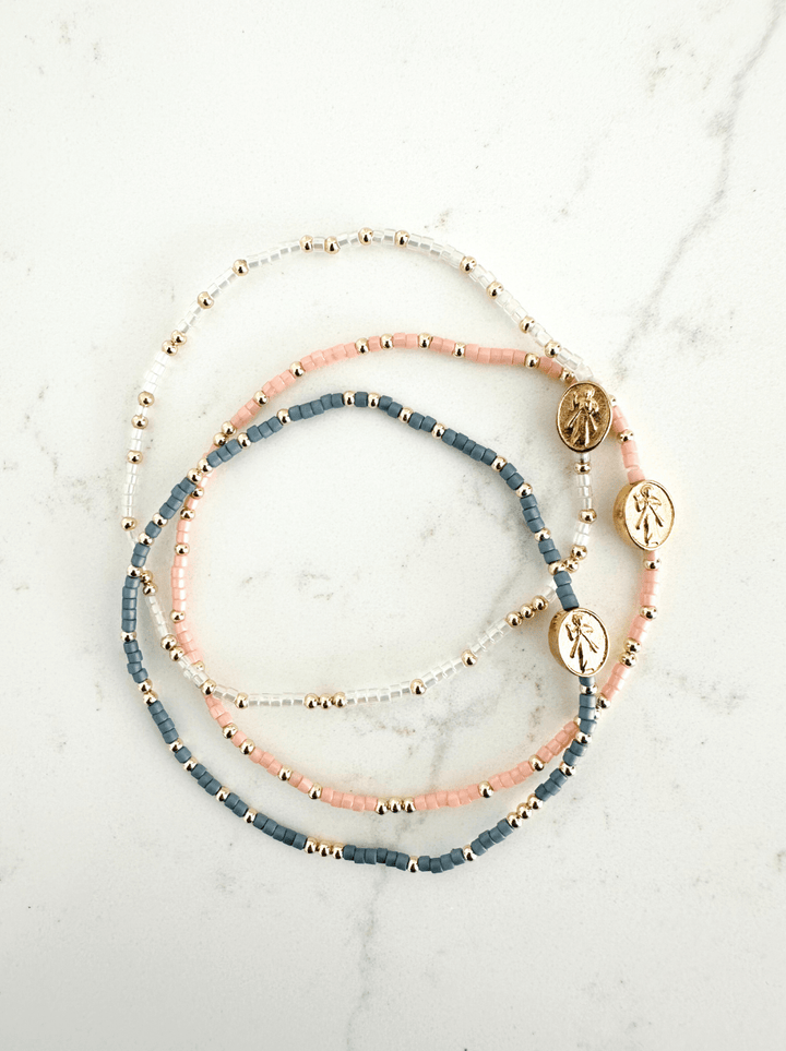Divine Mercy Bracelets: Divine Gold - 3mm / Adult Classic (6.7") - Something Splendid Co.